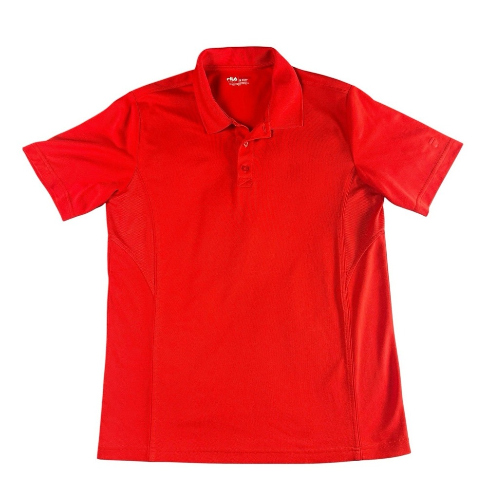 FILA Golf Polo Shirt Mens Medium Red Performance Short Sleeve Athletic